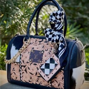 Black and Tan Cowhide Handbag